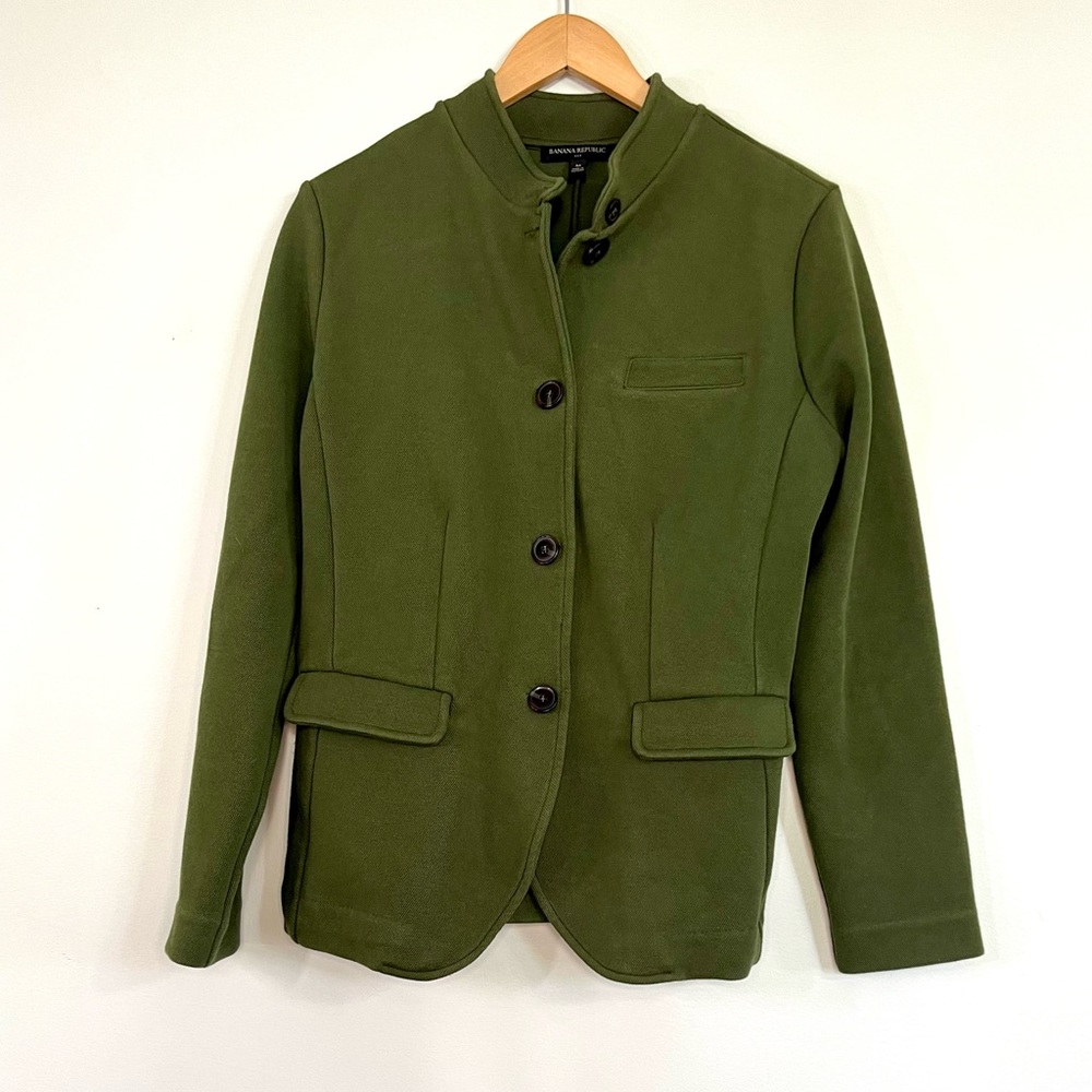 Banana Republic Green Shirt Jacket Blazer